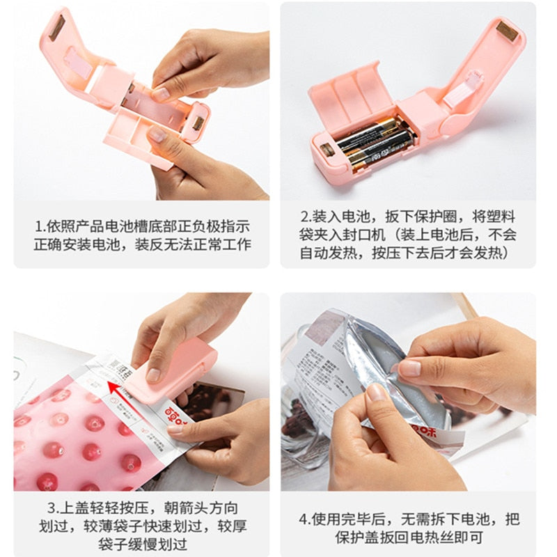 Mini Heat Sealer Household Accessories  Plastic Bag Sealer  For Storage In The Kitchen Food Snacks  Fruits And Vegetables