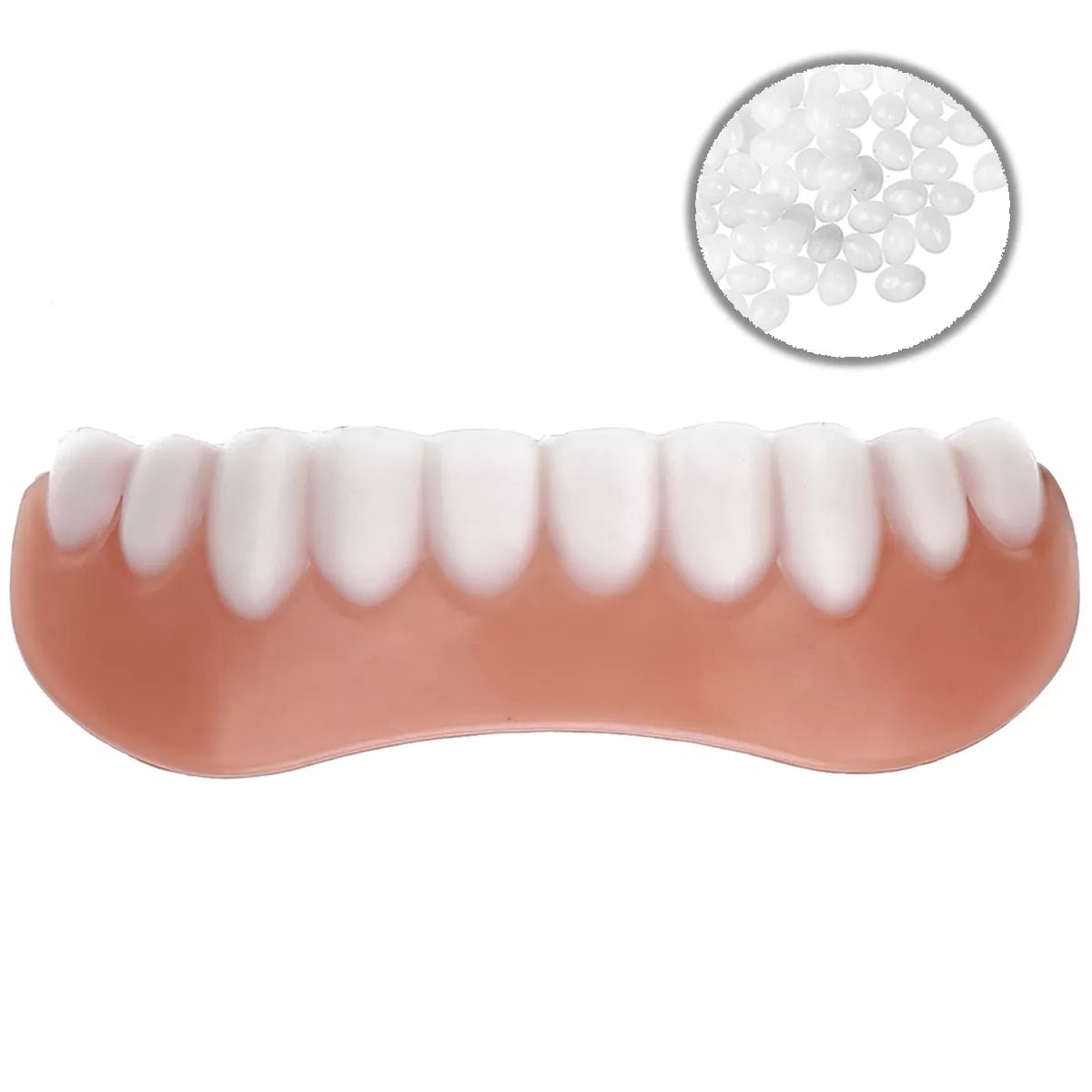 Updated Snap-On Tooth Veneers Fake False Teeth Denture Bright White Shade Fake Teeth Instant Smile Teeth Cosmetic