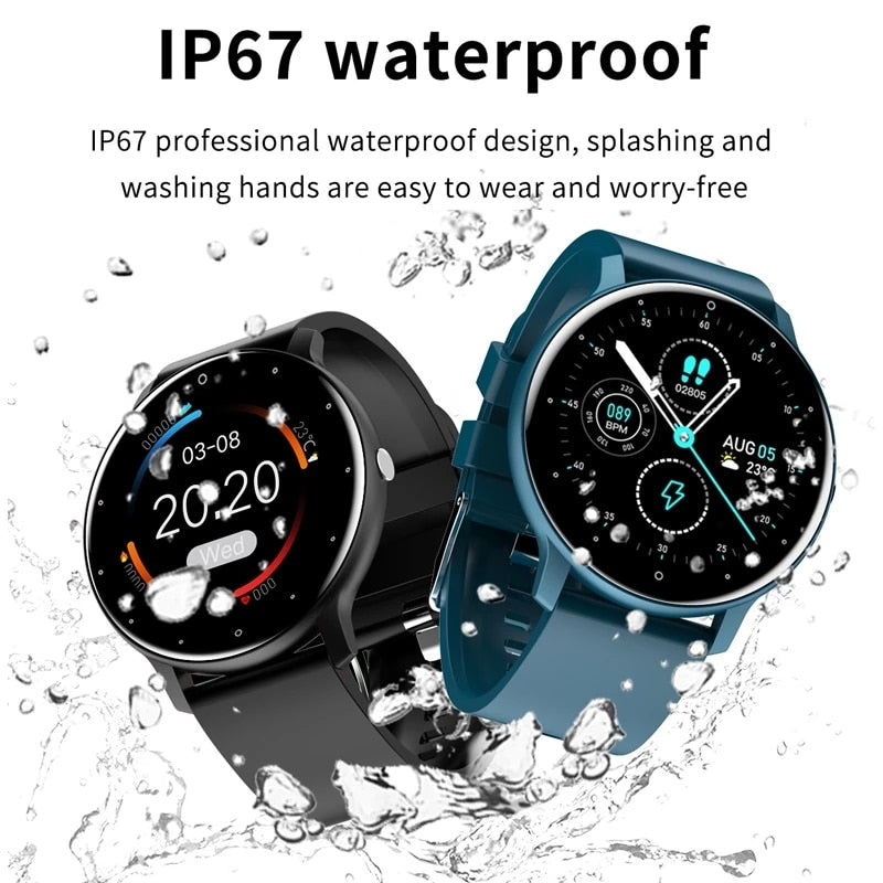 LIGE 2021 New Smart Watch Men Full Touch Screen Sport Fitness Watch IP67 Waterproof Bluetooth For Android ios smartwatch Men+box