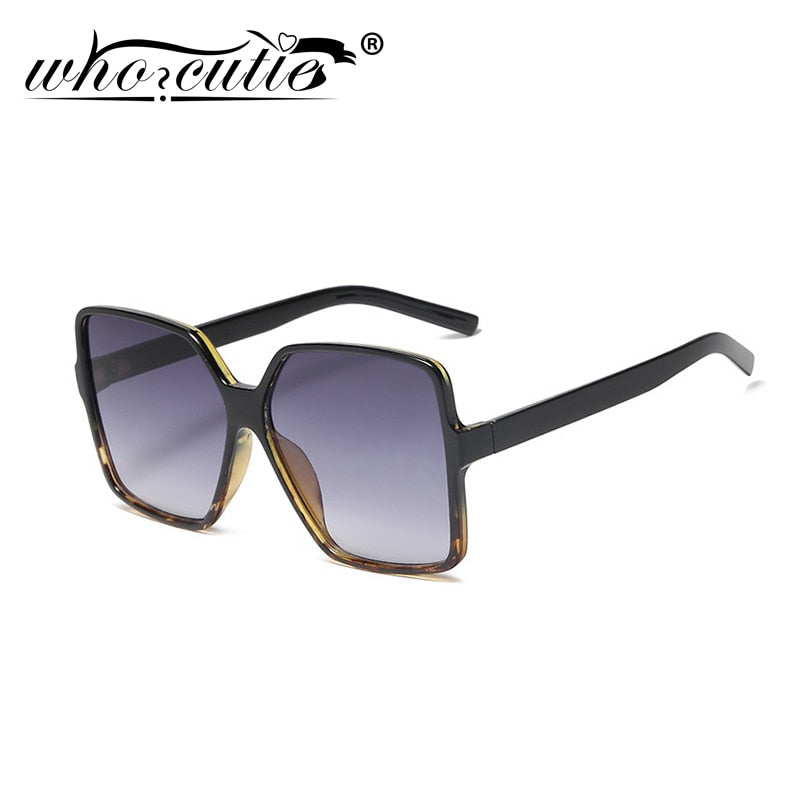 Vintage Oversized Square Sunglasses Women Luxury Big Frame Women Sun Glasses Black Fashion Gradient Female Glasses Shades S381