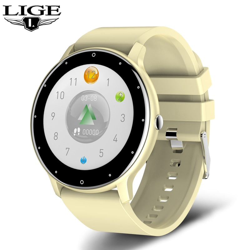 LIGE 2021 New Smart Watch Men Full Touch Screen Sport Fitness Watch IP67 Waterproof Bluetooth For Android ios smartwatch Men+box