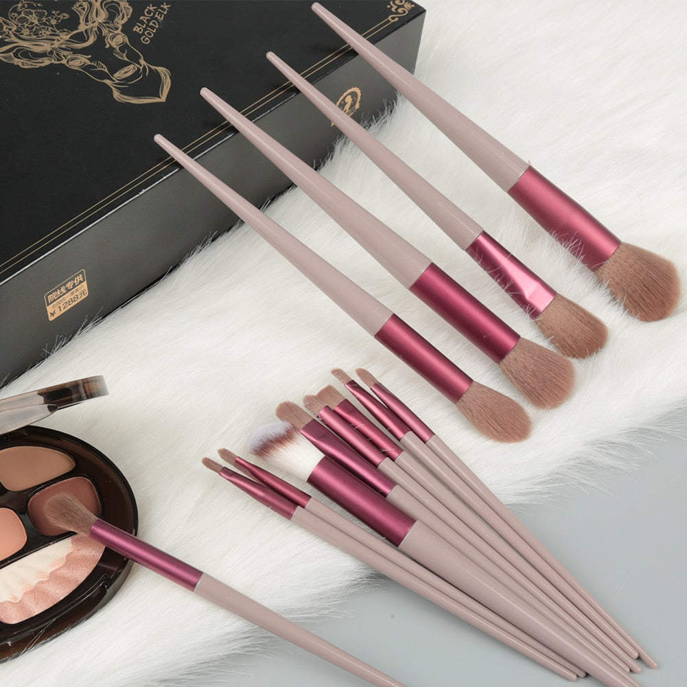 13pcs Professional Makeup Brush Set Soft Fur Beauty Highlighter Powder Foundation Concealer Multifunctional Cosmetic Tool Makeup