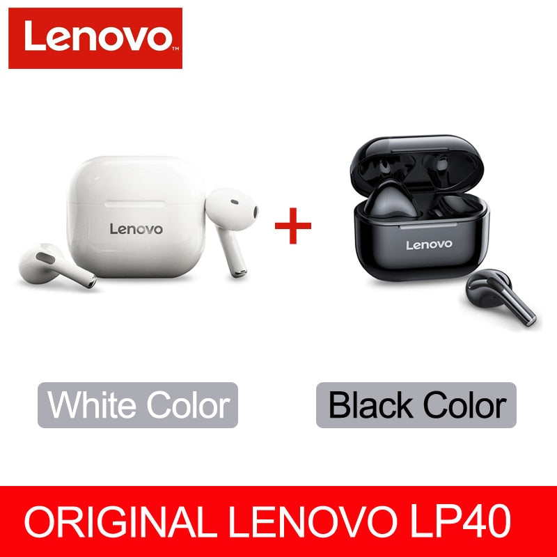 NEW Original Lenovo LP40 TWS Wireless Earphone Bluetooth 5.0 Dual Stereo Noise Reduction Bass Touch Control Long Standby 230mAH